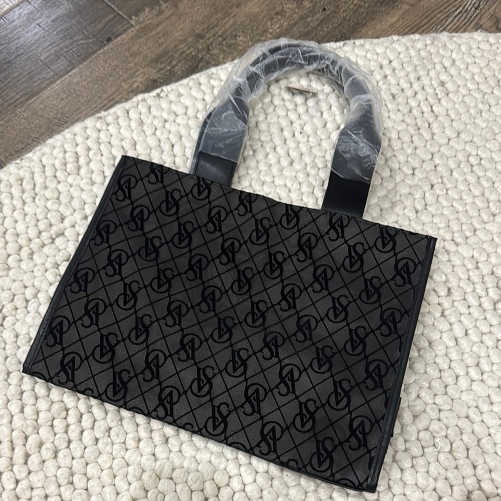 NWT Victoria's Secret Black Velvet Mesh Tote Bag